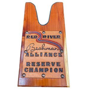 Leather Wooden Boot Jack Red River Brahman Alliance Western Cowboy Handmade